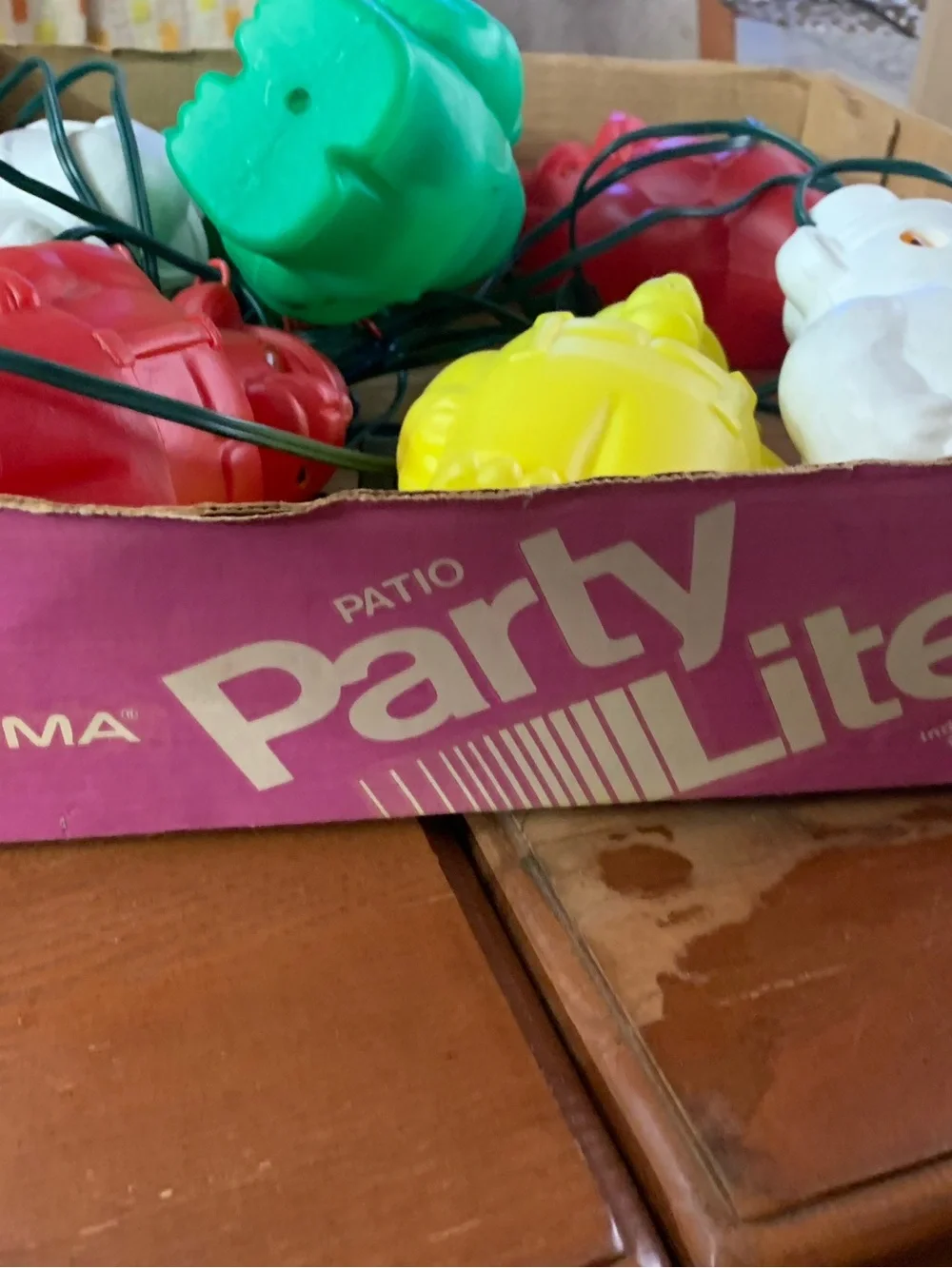 Vintage Noma Blow Mold Patio Party Lites Bears String Lights